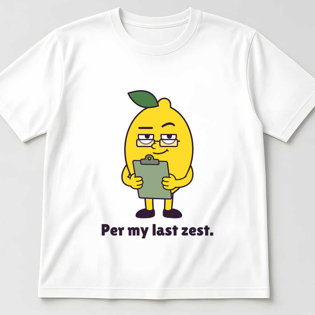 The Passive-Aggressive Lemon Tee in white, flat lay