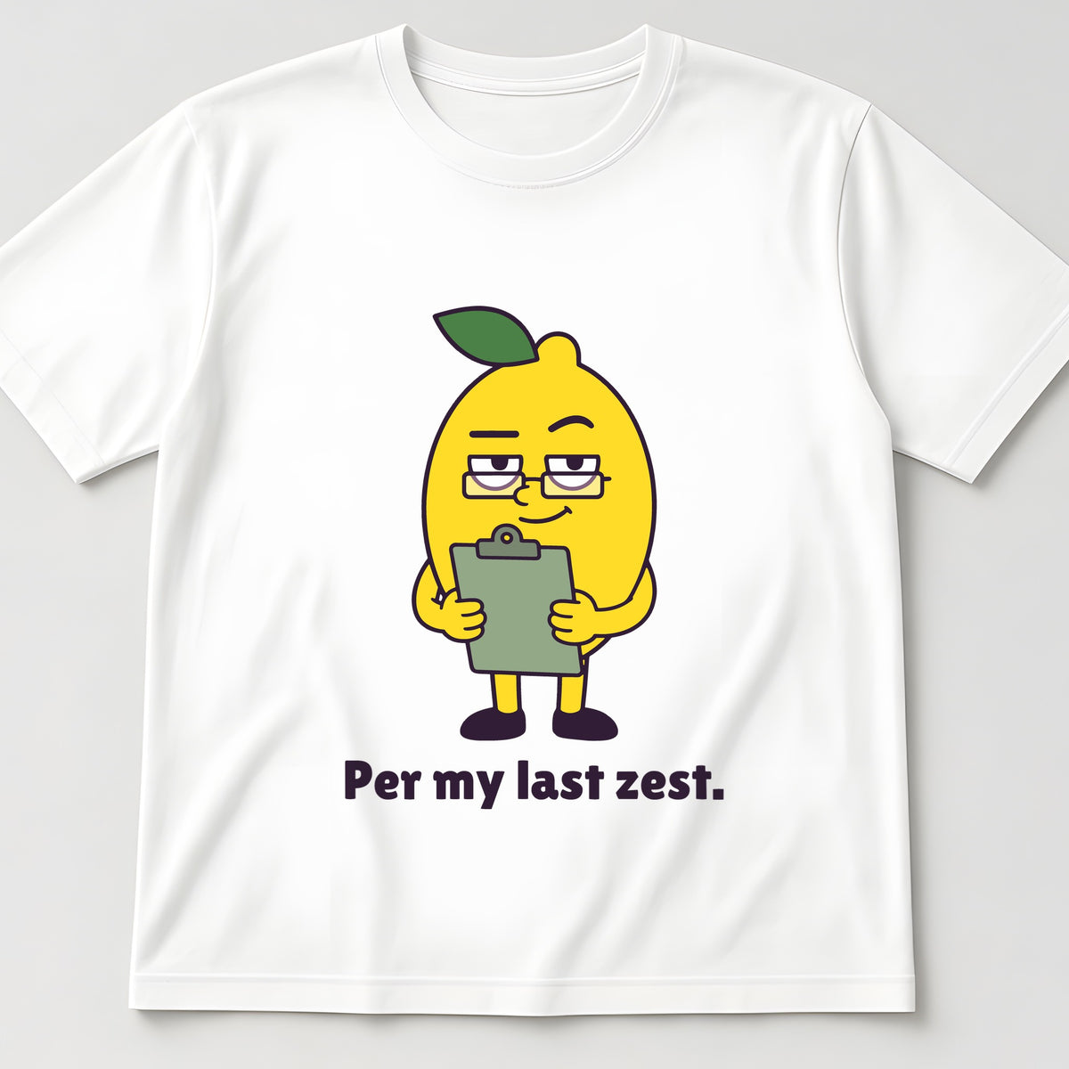 The Passive-Aggressive Lemon Tee in white, flat lay