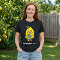 The Passive-Aggressive Lemon Tee – Black worn by a model