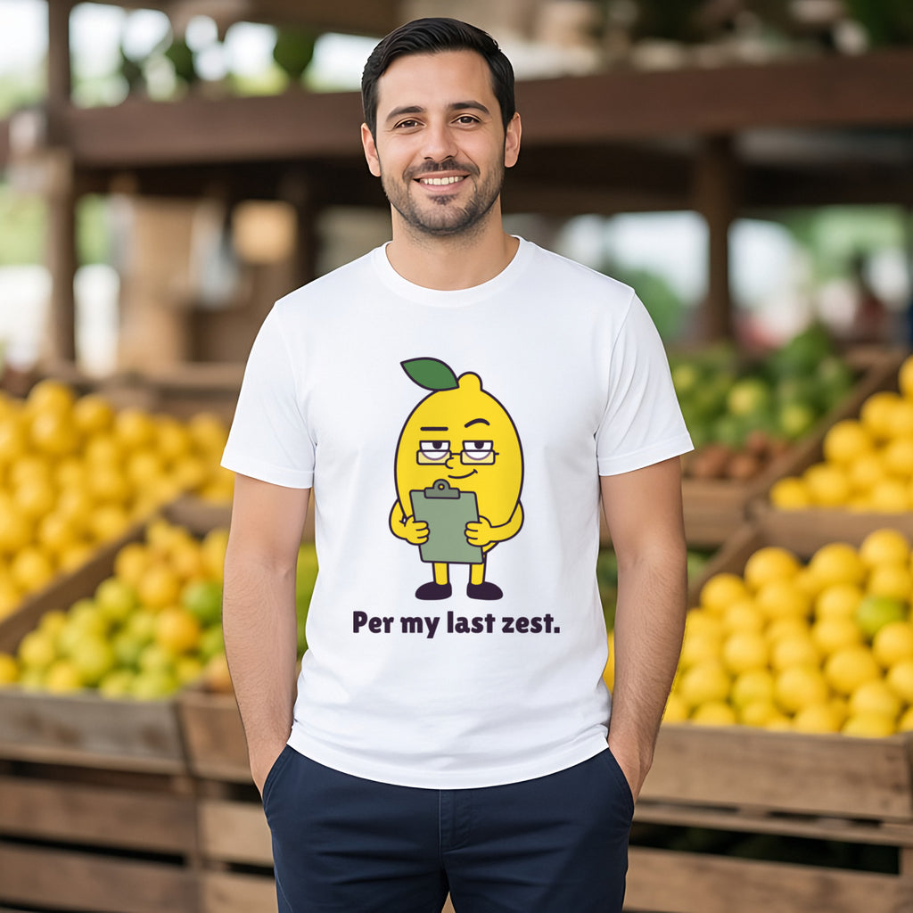 The Passive-Aggressive Lemon Tee – White worn by a model