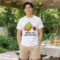 The Existential Avocado Tee – White worn by a model