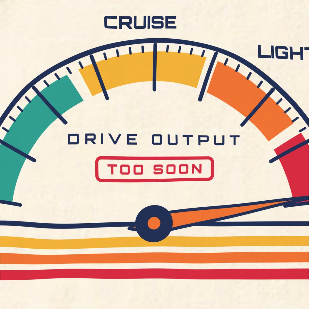 Print detail of the retro sci-fi design: 'Warp speed is not a compliment.'