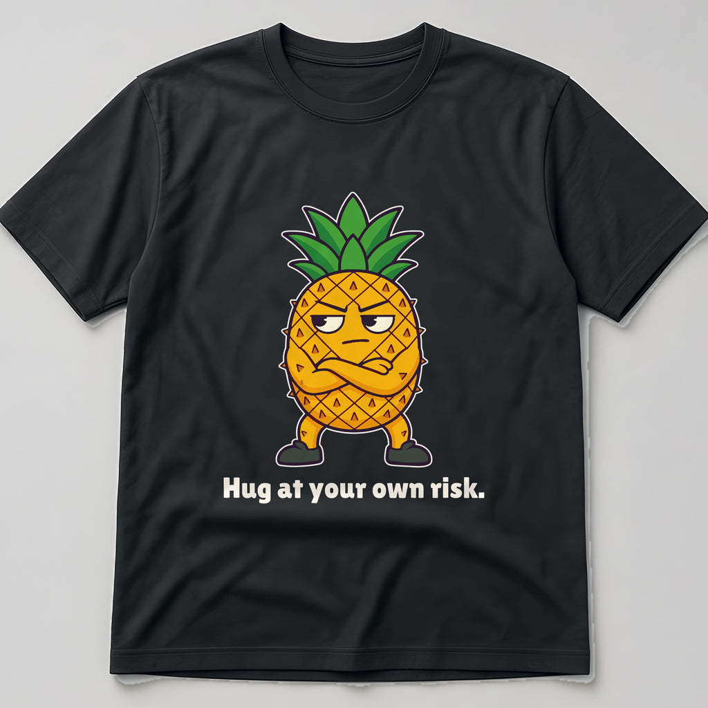 The Pineapple With Boundaries Tee in black, flat lay