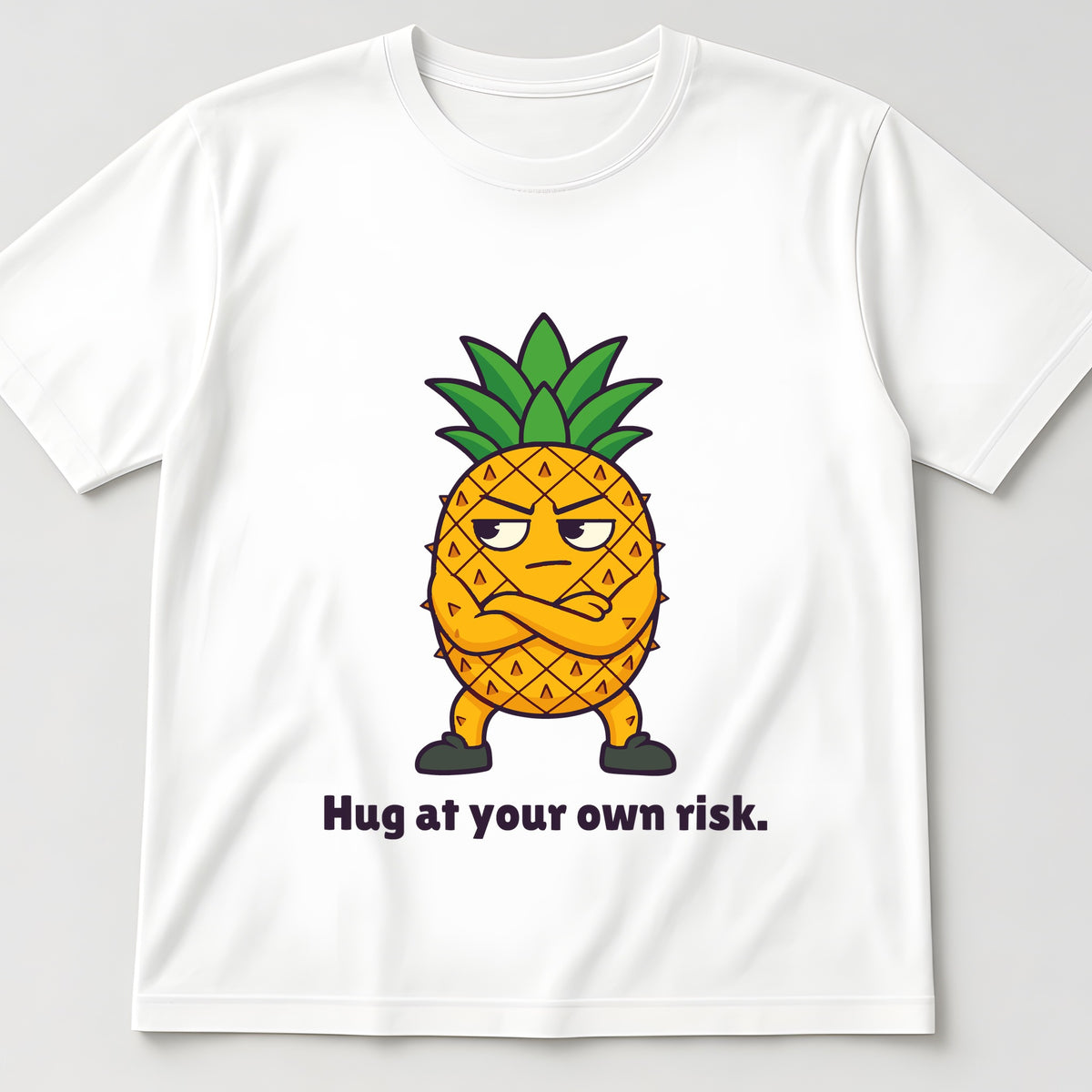The Pineapple With Boundaries Tee in white, flat lay