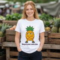 The Pineapple With Boundaries Tee – White worn by a model
