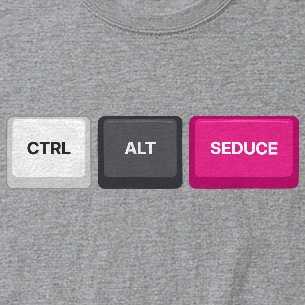 Print detail of the keycap design: Ctrl Alt Seduce keycaps