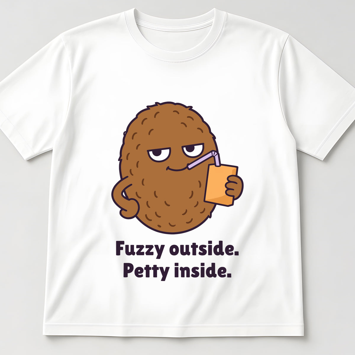 The Petty Kiwi Tee in white, flat lay