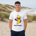 The Suave Banana Tee – White worn by a model