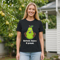 The Proud Pear Tee – Black worn by a model