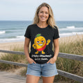 The Sticky Mango Tee in black, worn by a model