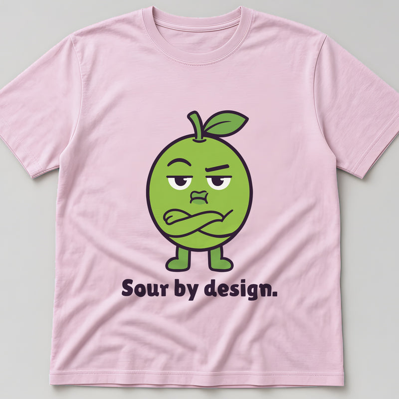 The Sour Lime Tee in light pink, flat lay