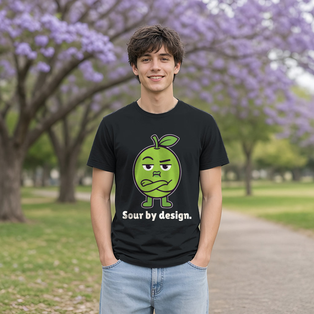 The Sour Lime Tee – Black worn by a model
