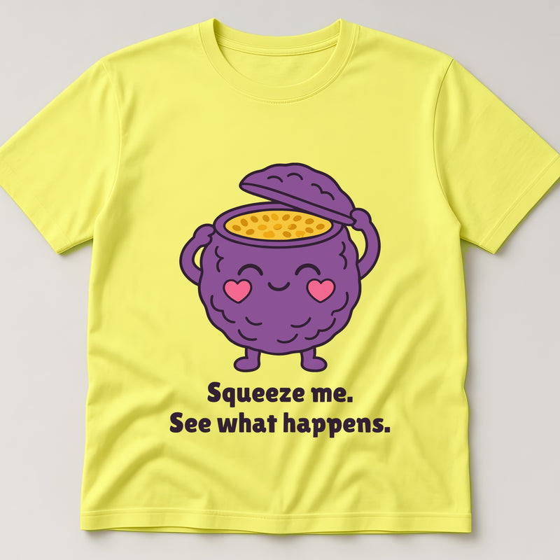 The Passionate Passionfruit Tee in cornsilk, flat lay