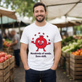 The Overcommitted Pomegranate Tee – White worn by a model