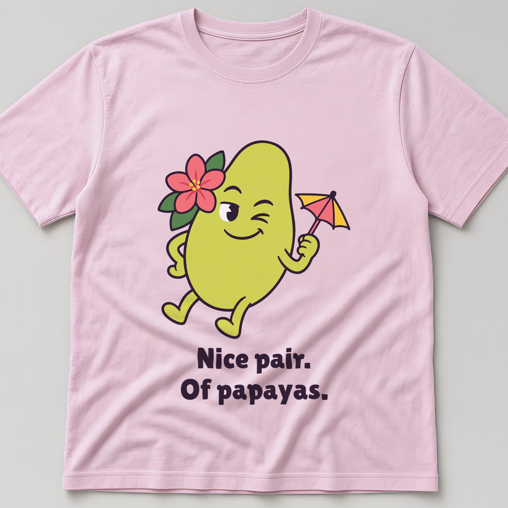 The Tropical Papaya Tee in light pink, flat lay