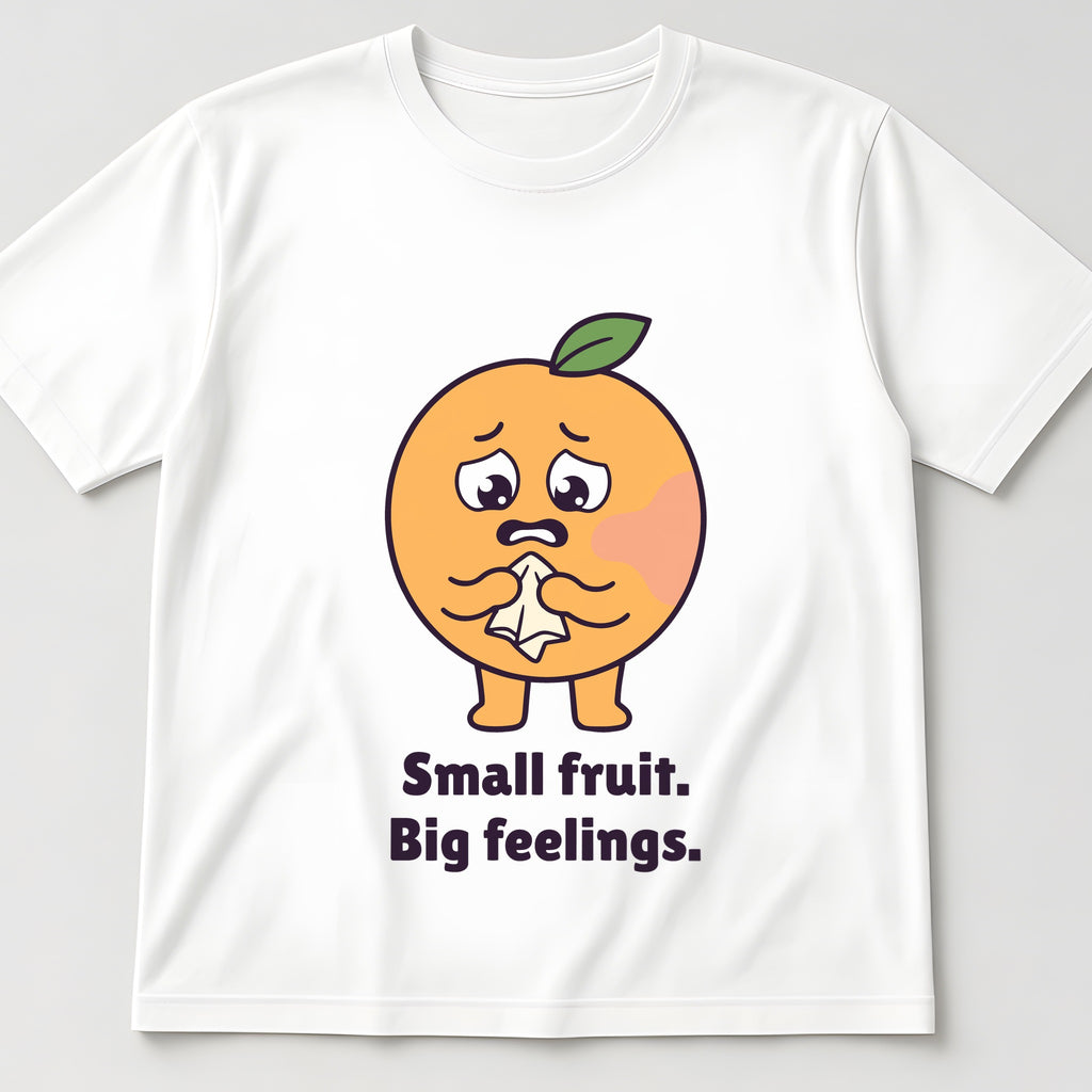 The Anxious Apricot Tee in white, flat lay