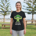 The Gym Broccoli Tee in black, worn by a model