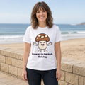The Late-Bloomer Mushroom Tee – White worn by a model