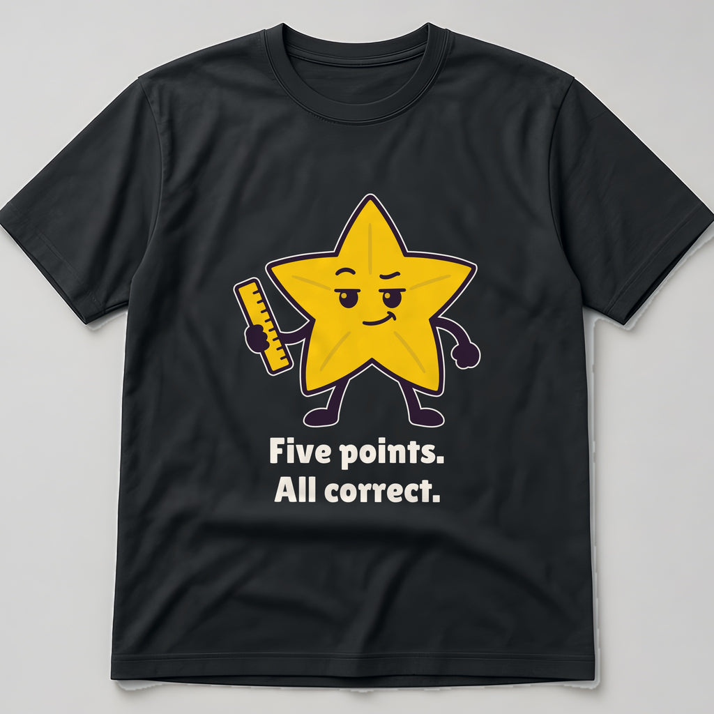 The Precise Starfruit Tee in black, flat lay