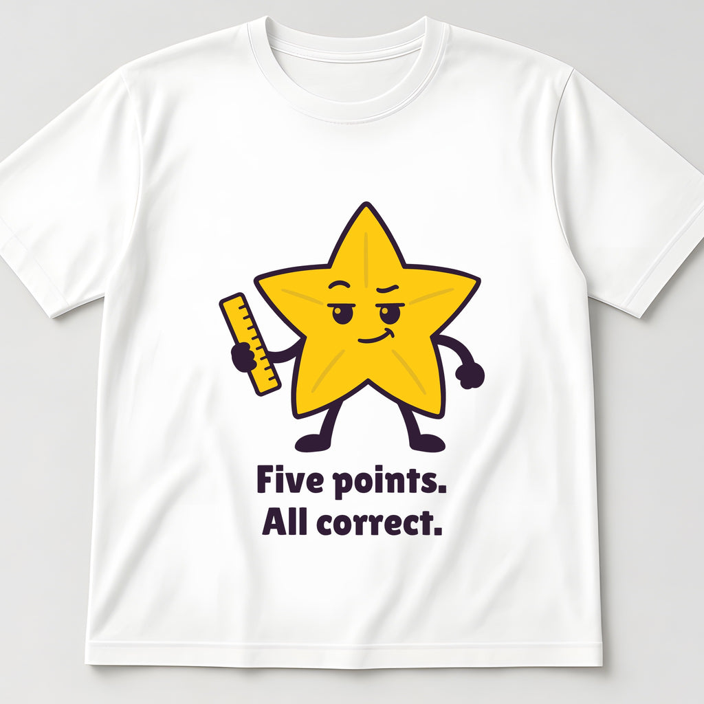 The Precise Starfruit Tee in white, flat lay