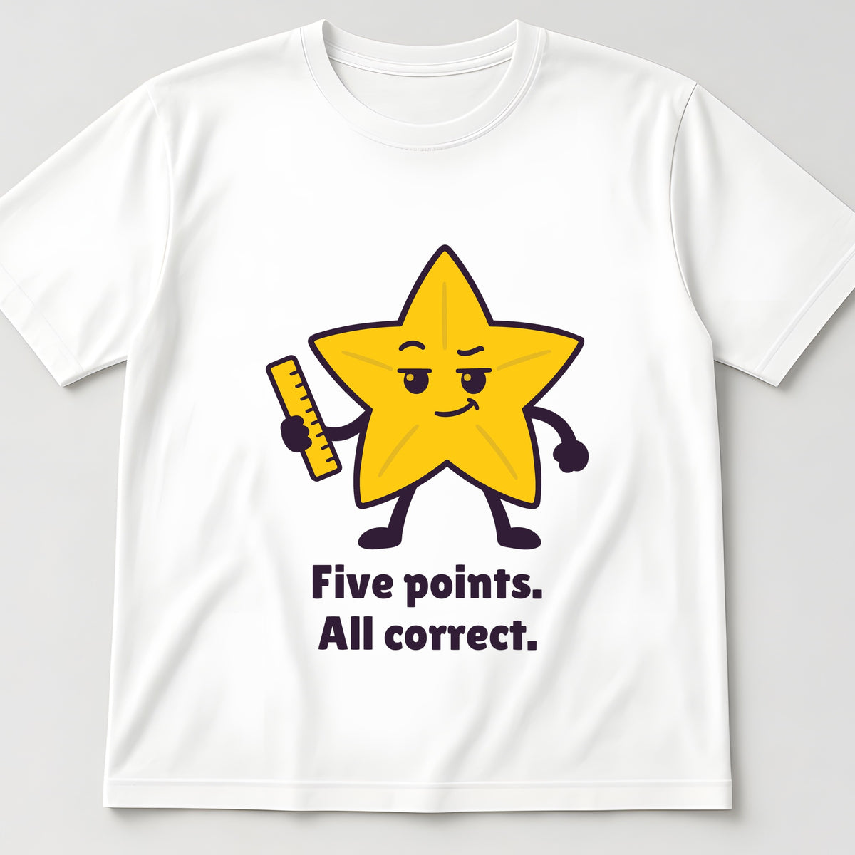 The Precise Starfruit Tee in white, flat lay