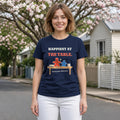 Happiest at the Table Board Game Tee in Navy, worn by a model