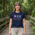 Insert Player Two Pixel Heart Tee in Navy, worn by a model