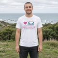 Insert Player Two Pixel Heart Tee in White, worn by a model