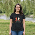 Meeple Hearts Board Game Tee in Black, worn by a model